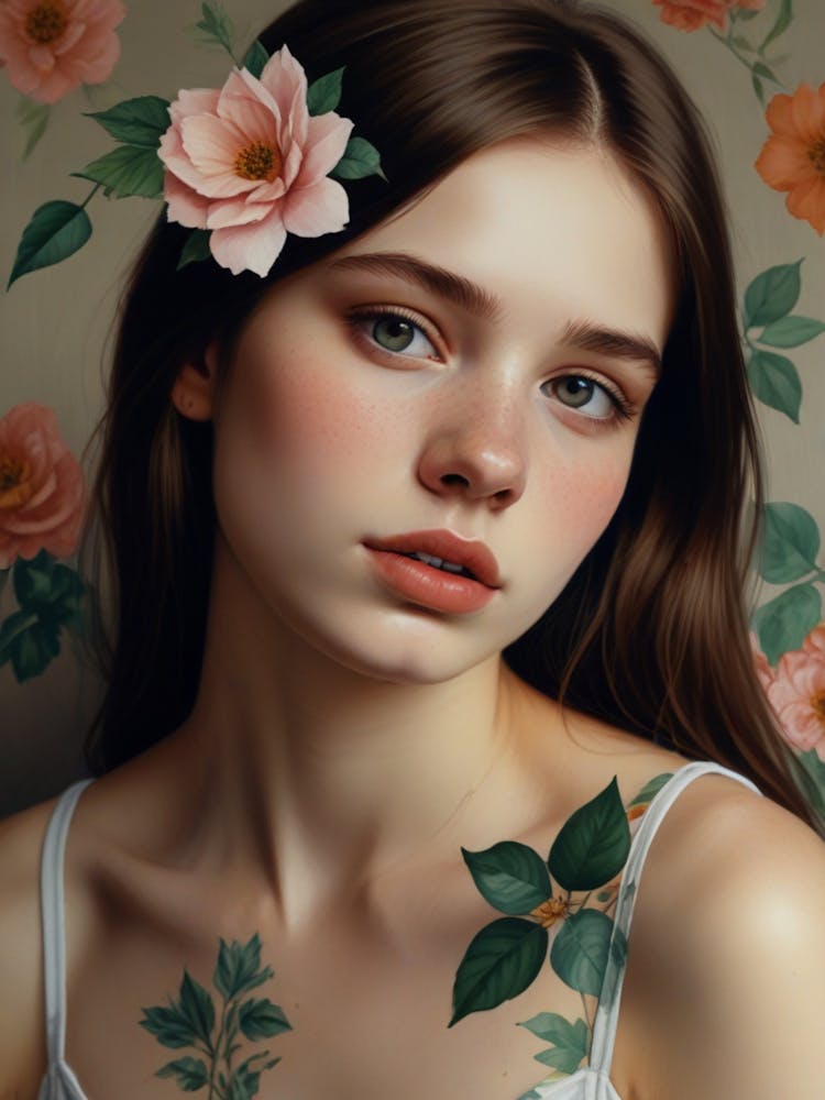 Girl With Flowers 10