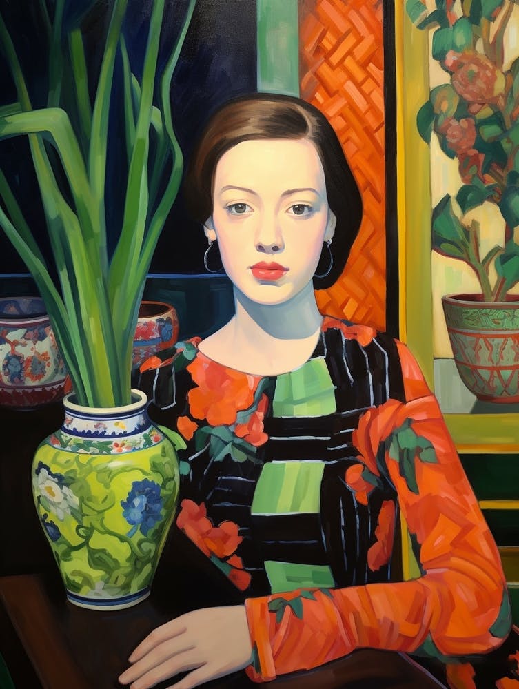 Woman With A Veronica Flower 2