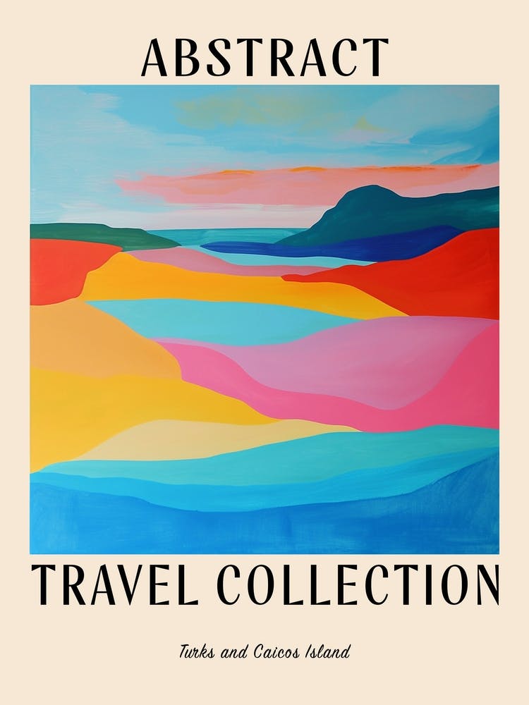 Abstract Travel Collection Poster Turks And Caicos Island 2
