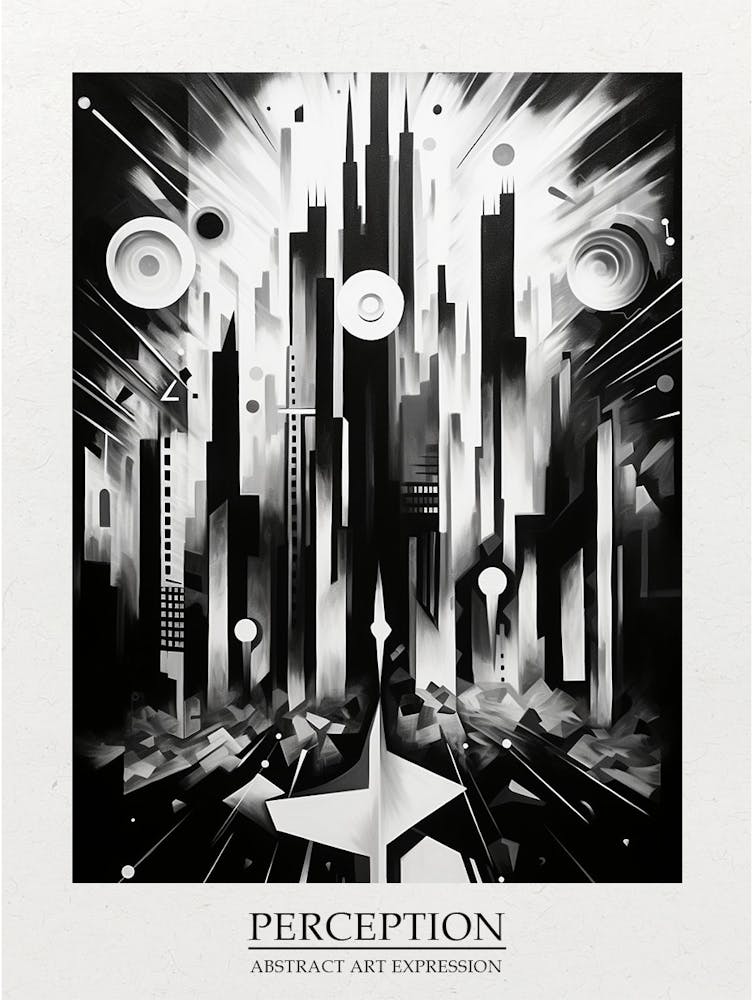 Perception Abstract Black And White 5 Poster