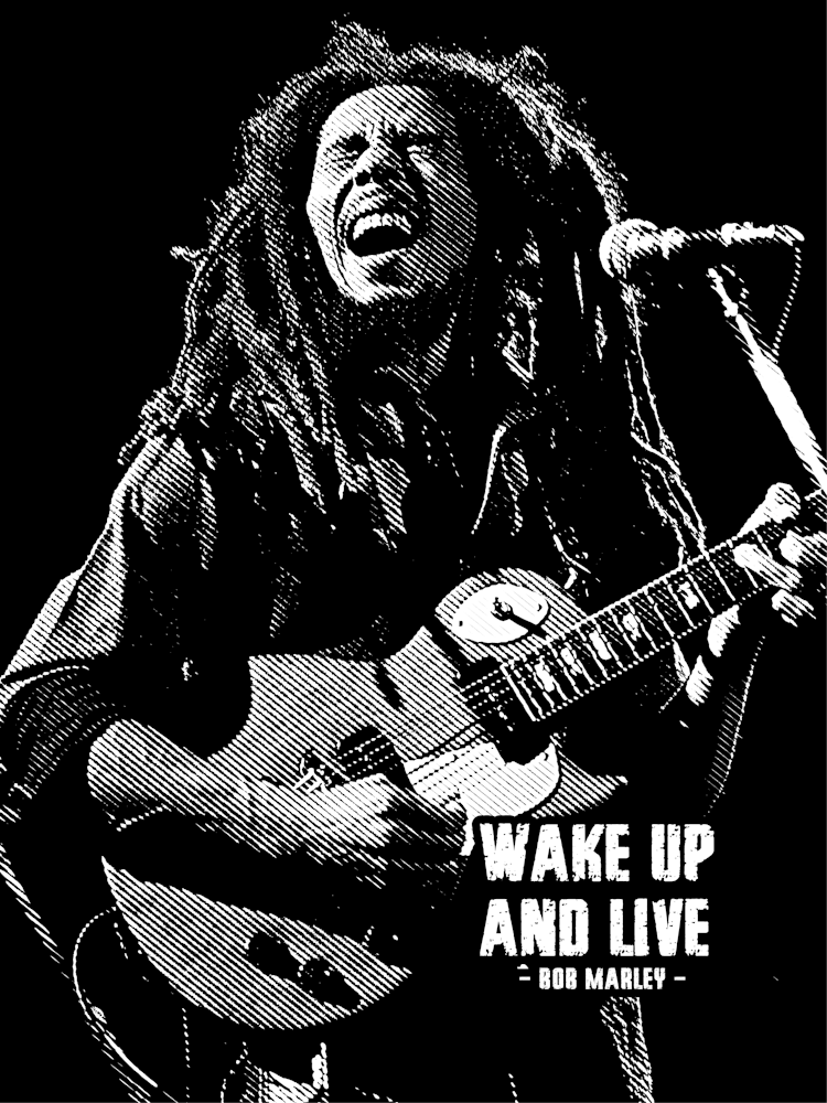 Bob Marley Quote Line Art v2