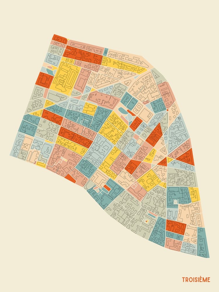 Paris France 3rd Arrondissement Neighbourhood Map