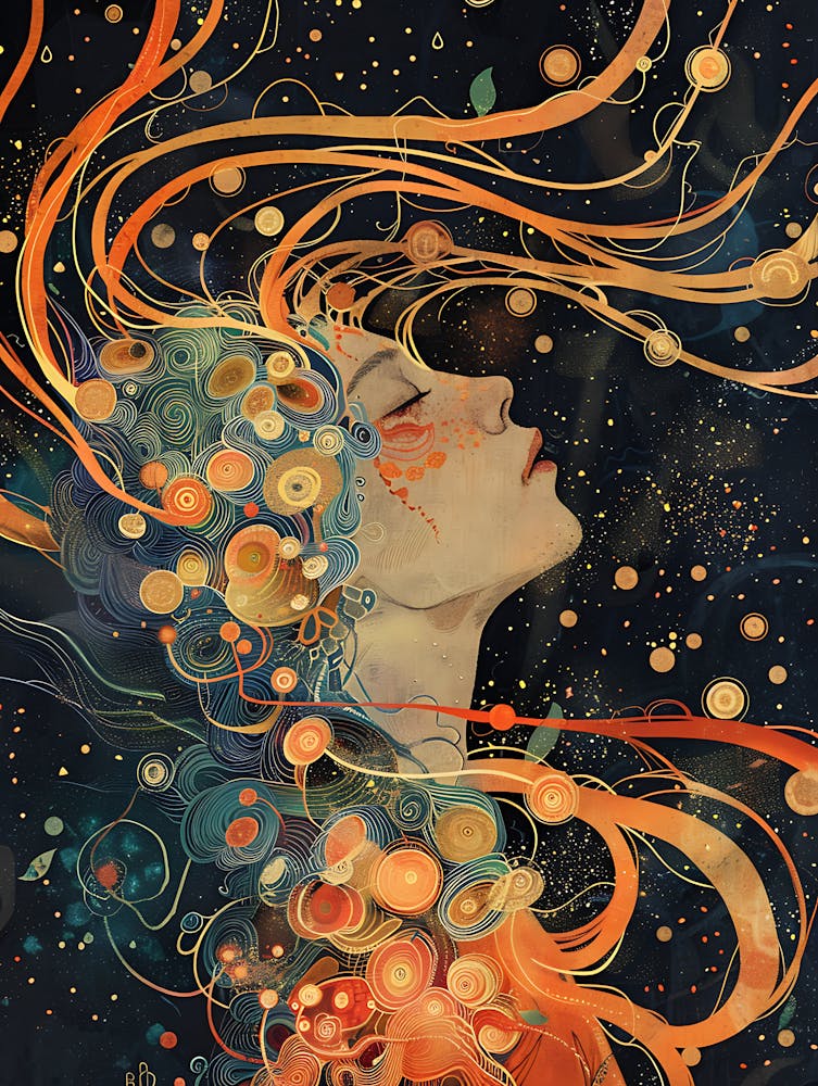 Whimsical Asian Man In Deep