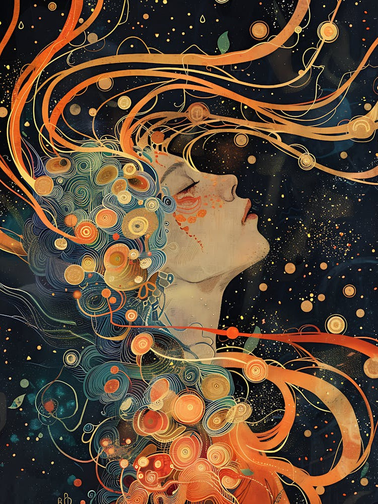 Whimsical Asian Man In Deep