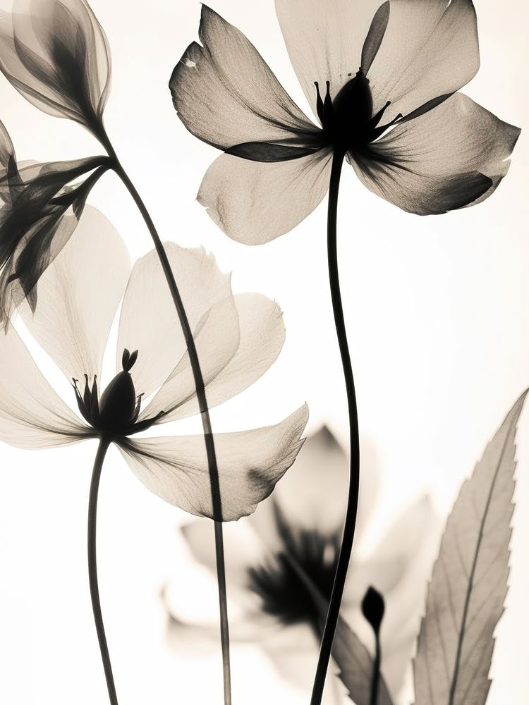Black And White Flower Silhouette 7
