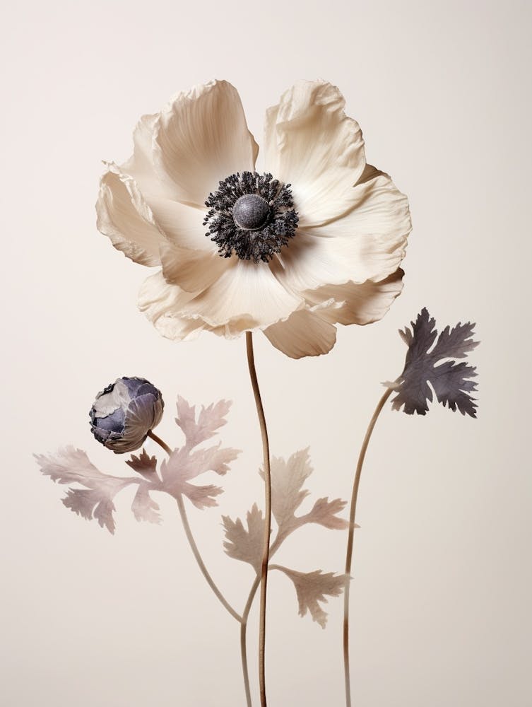 Pressed Flower Botanical Art Anemone 3