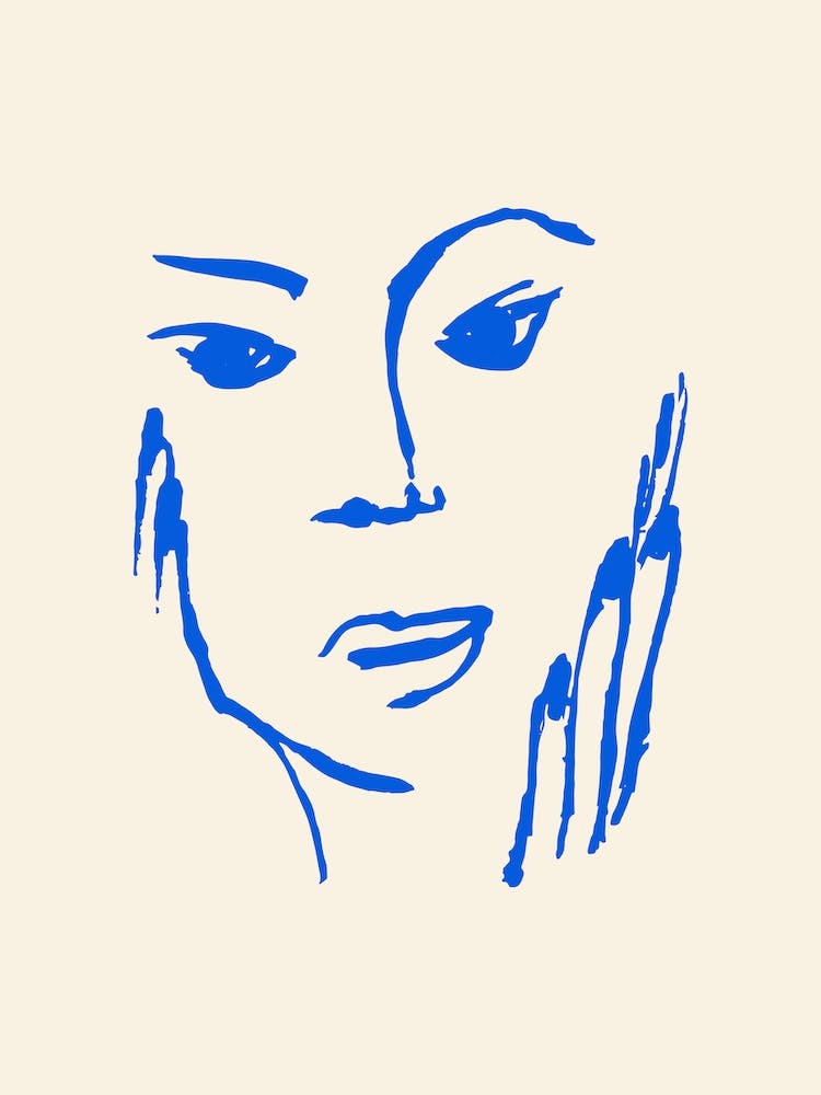 Matisse Style Portrait 1 Blue