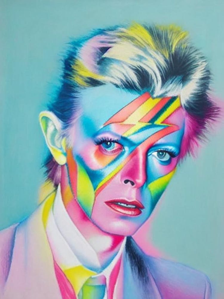 David Bowie Colourful Illustration