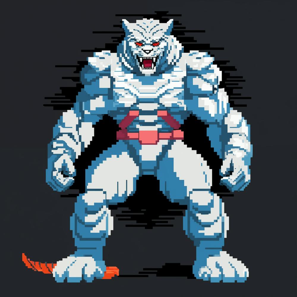 Pixel Art - White Tiger Fighter #3