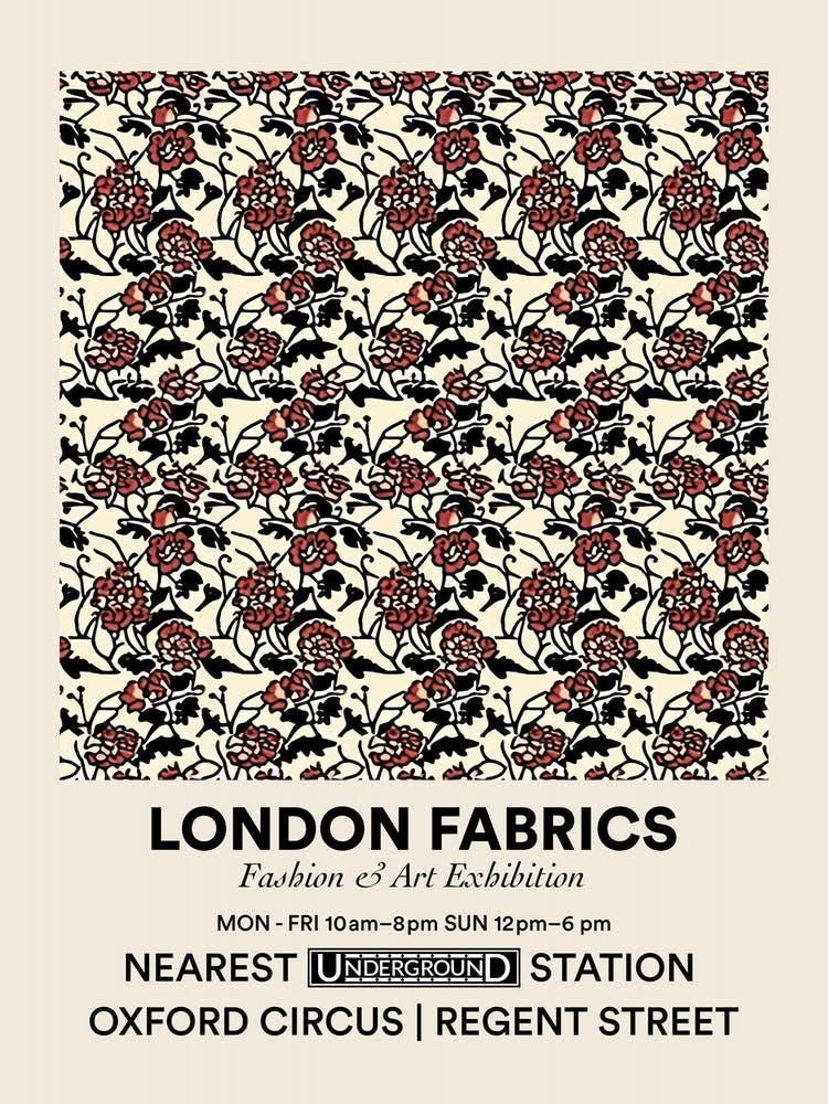 Poster Aster Bloom London Fabrics Floral Pattern 3