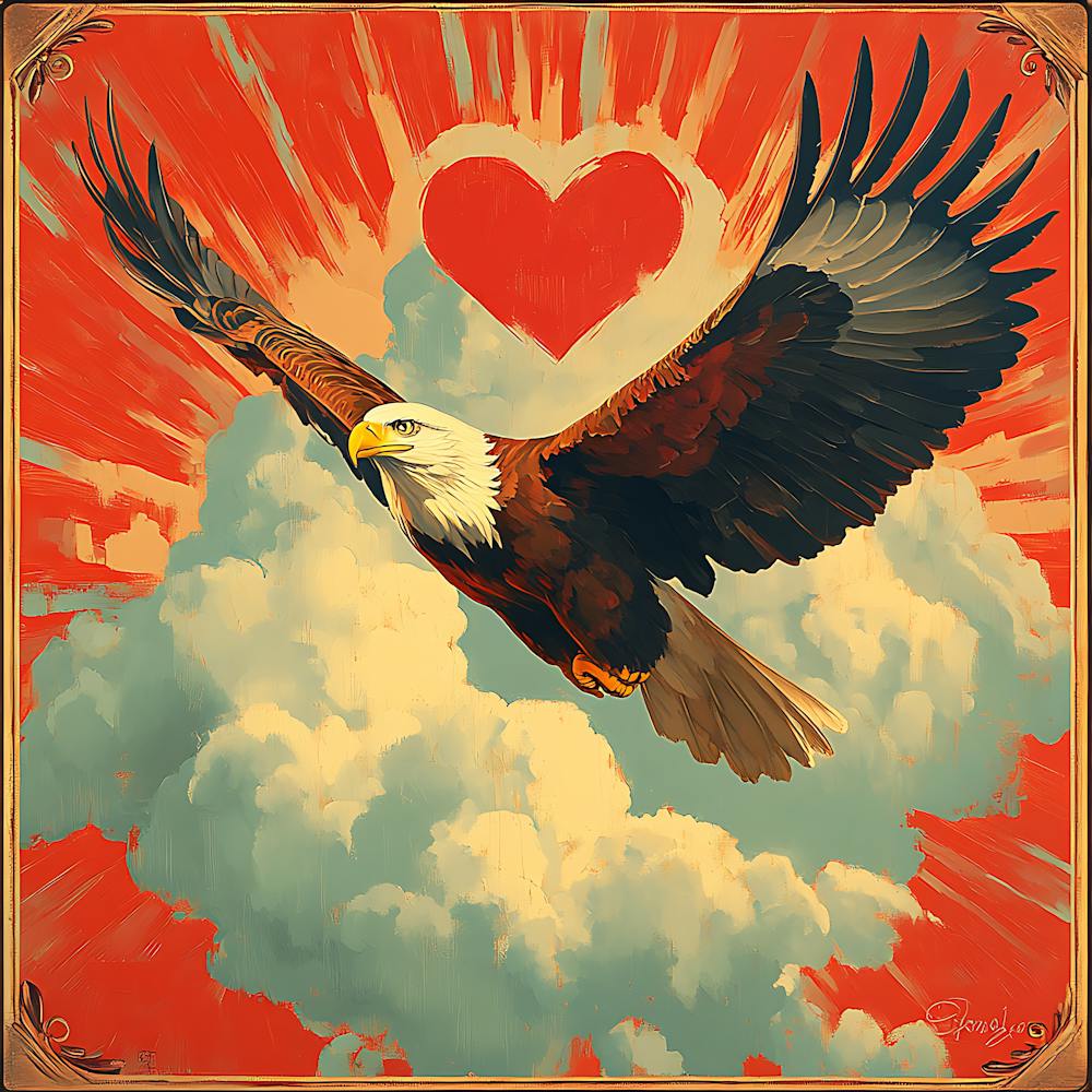 Eagle with Heart-shaped Cloud 7