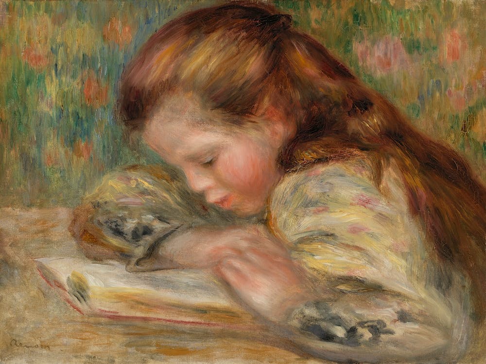 Child Reading, Pierre Auguste Renoir