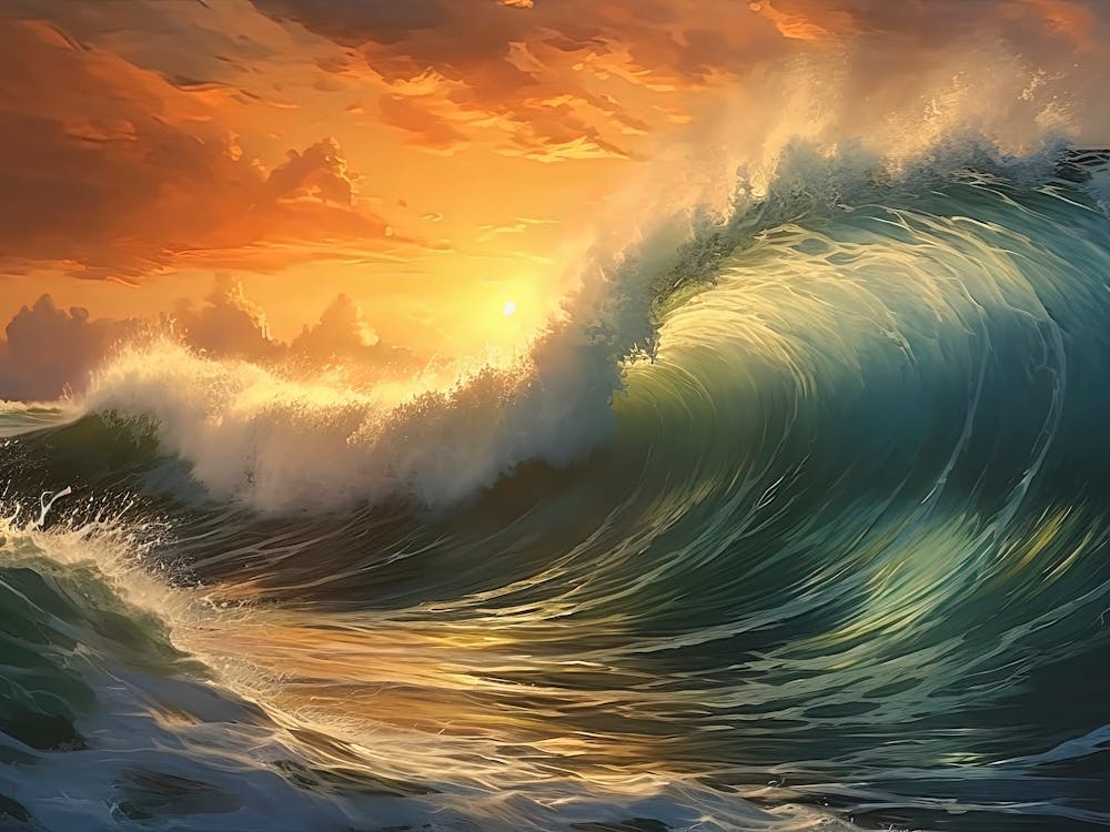 Wave At Sunset