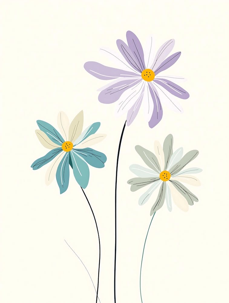 Gentle Wildflower Stems in a Neutral Palette