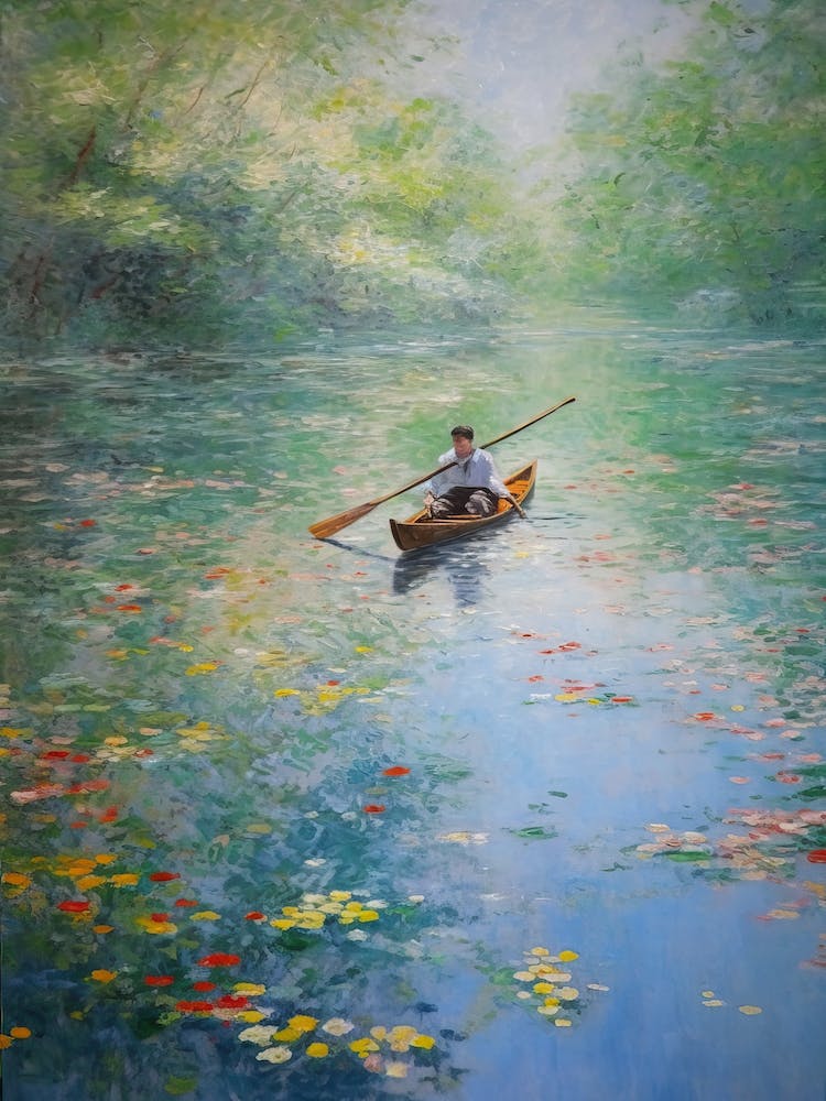 Kayacking In The Style Of Monet 4