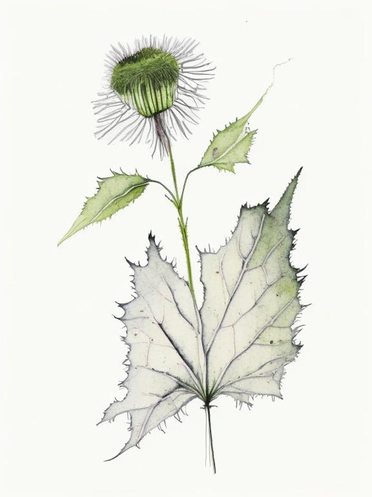 Burdock Herb Minimalist Watercolour 2