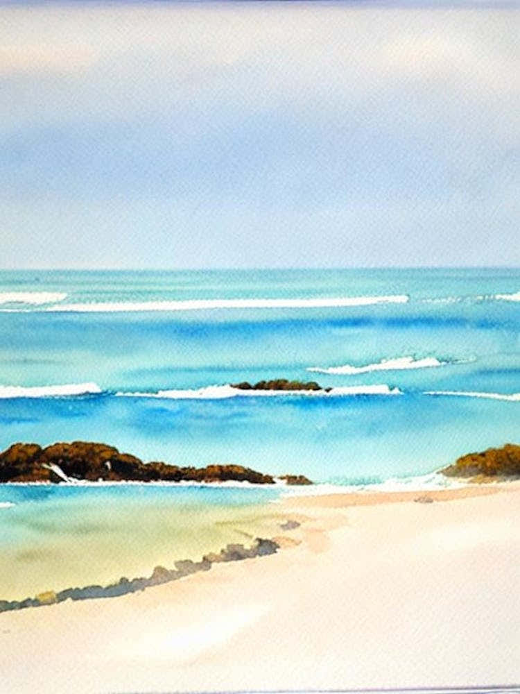 Flynns Beach 3, Australia Watercolour