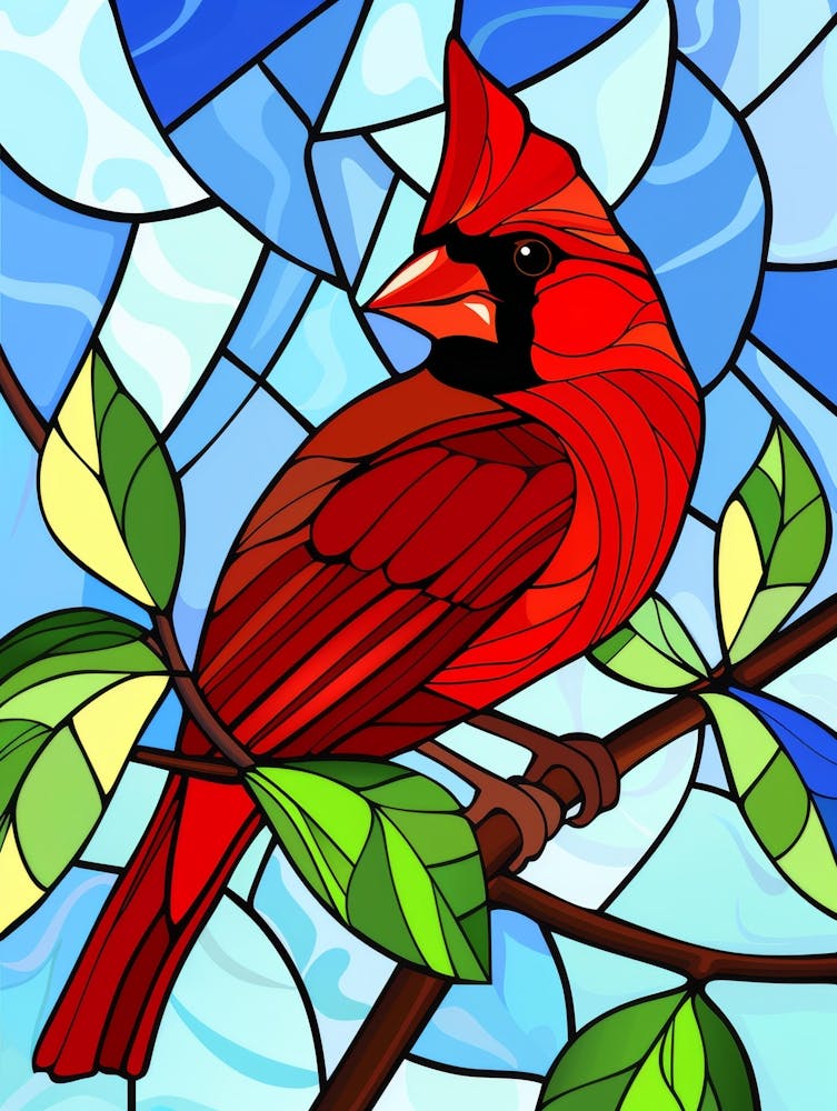 Stained Glass Cardinal