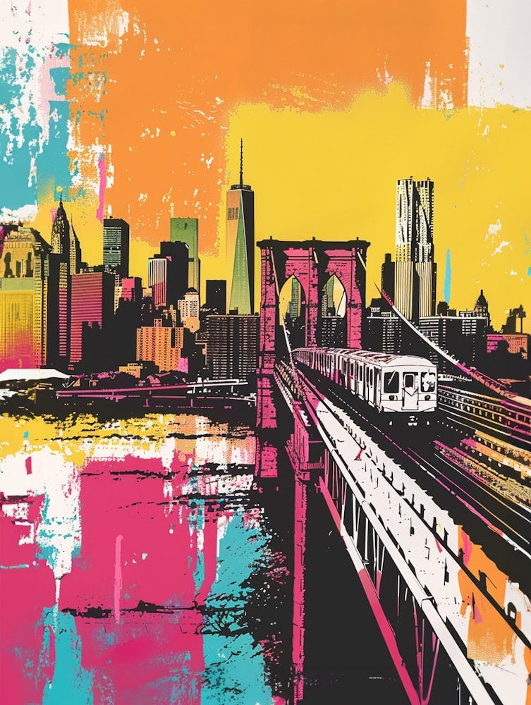 Staten Island New York Colourful Silkscreen Illustration 2