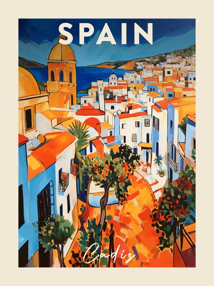 Cadiz Spain 1 Fauvist Painting  Travel Poster