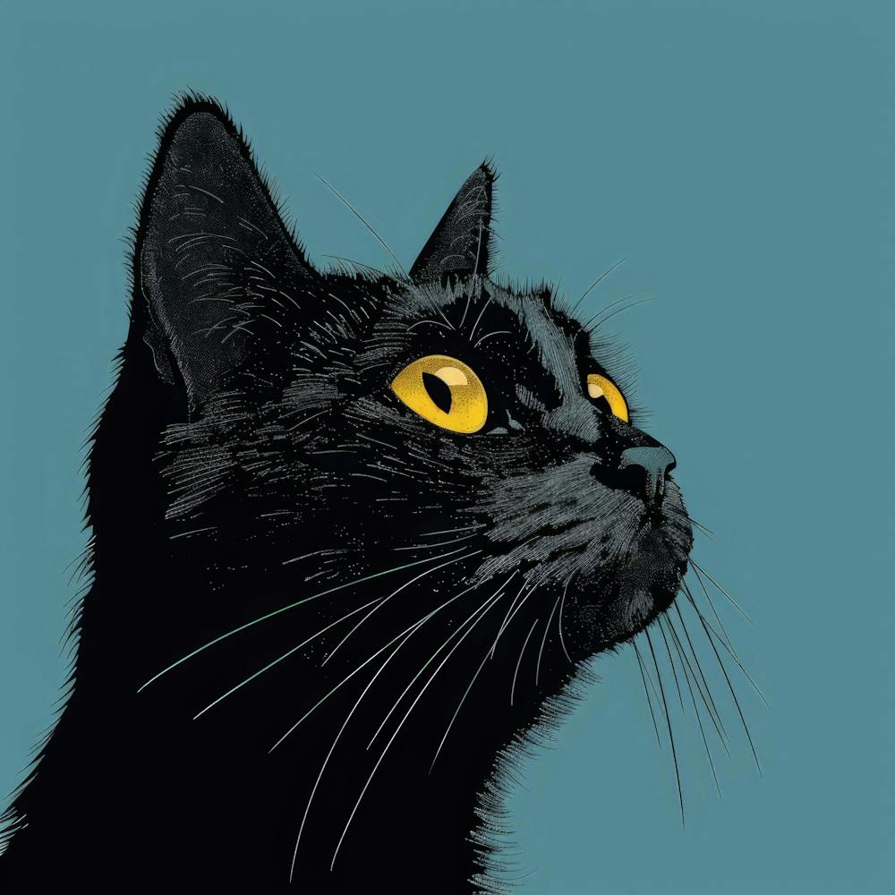 Black Cat With Yellow Eyes 2