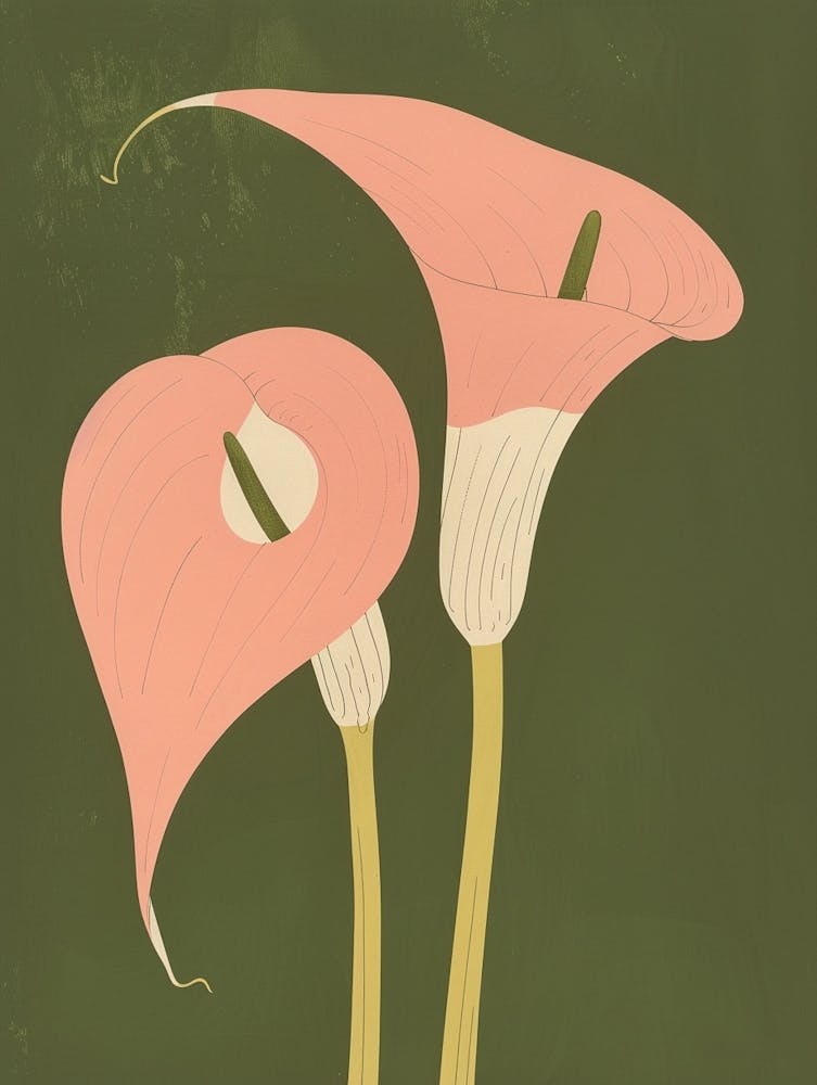 Pink & Green Calla Lily 2
