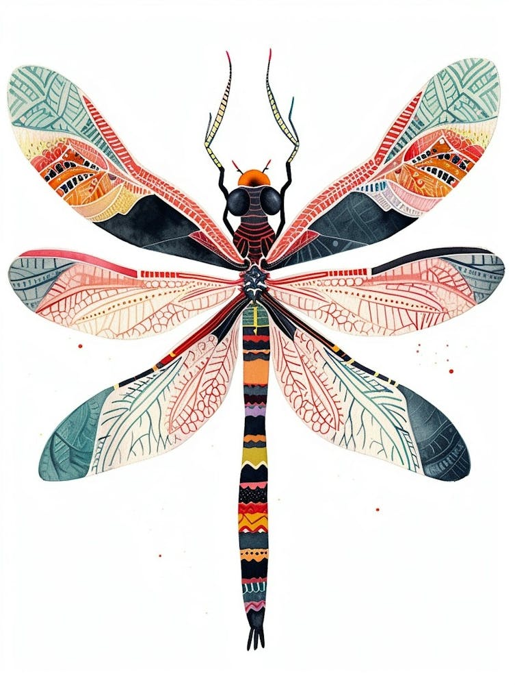 Colourful Insect Illustration Dragonfly 14