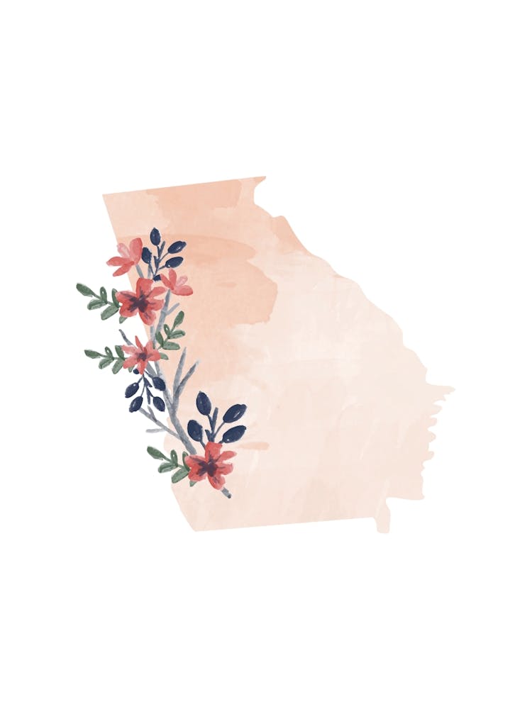 Georgia Watercolor Floral State