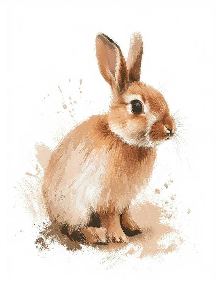 Mini Satin Rabbit Nursery Illustration 4