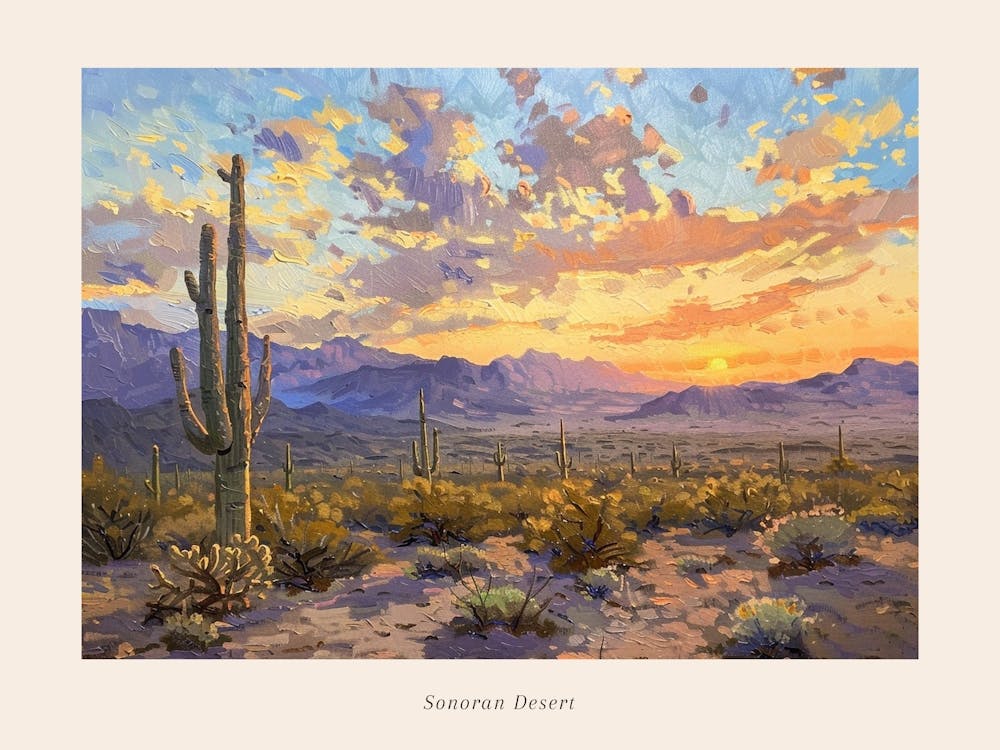 Western Sunset Landscapes Sonoran Desert 2 Poster