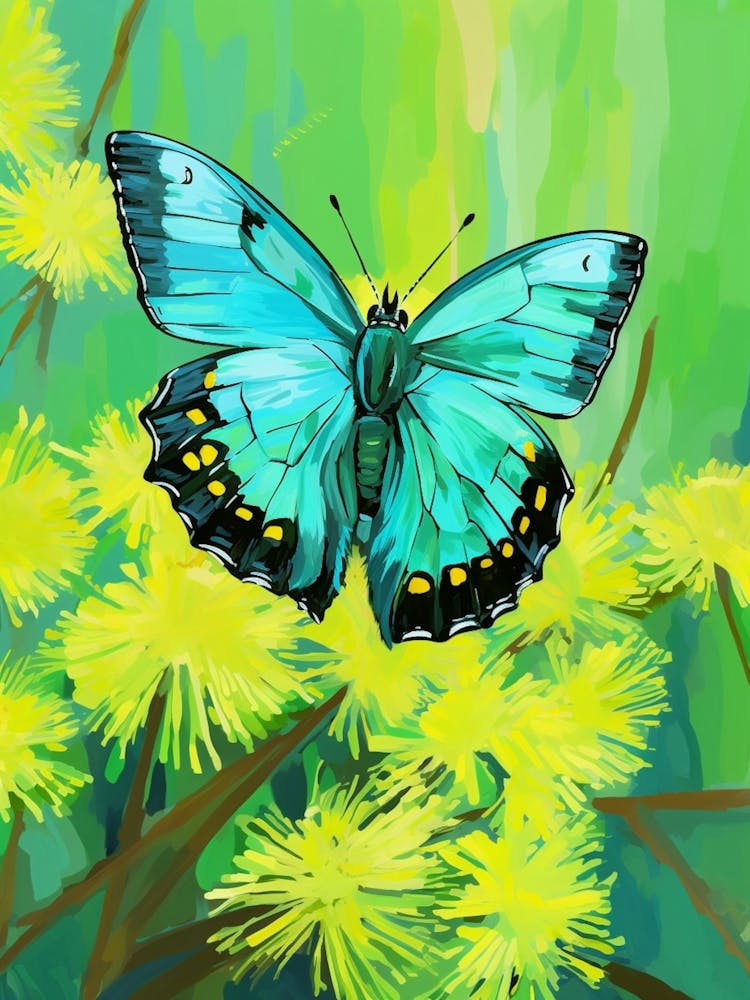 Pop Art Green Hairstreak Butterfly 2