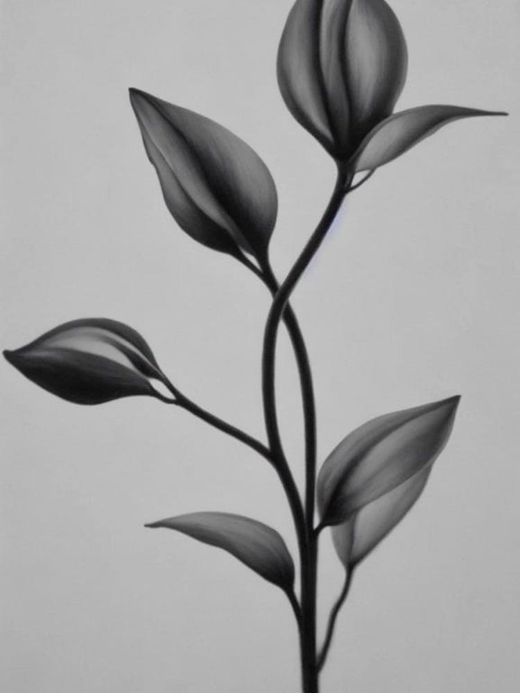 Lilac B&W Pencil 2 Flower