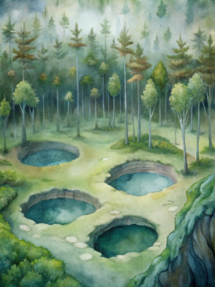 A Depiction Of Mysterious Sinkholes In Dense Fores (1)