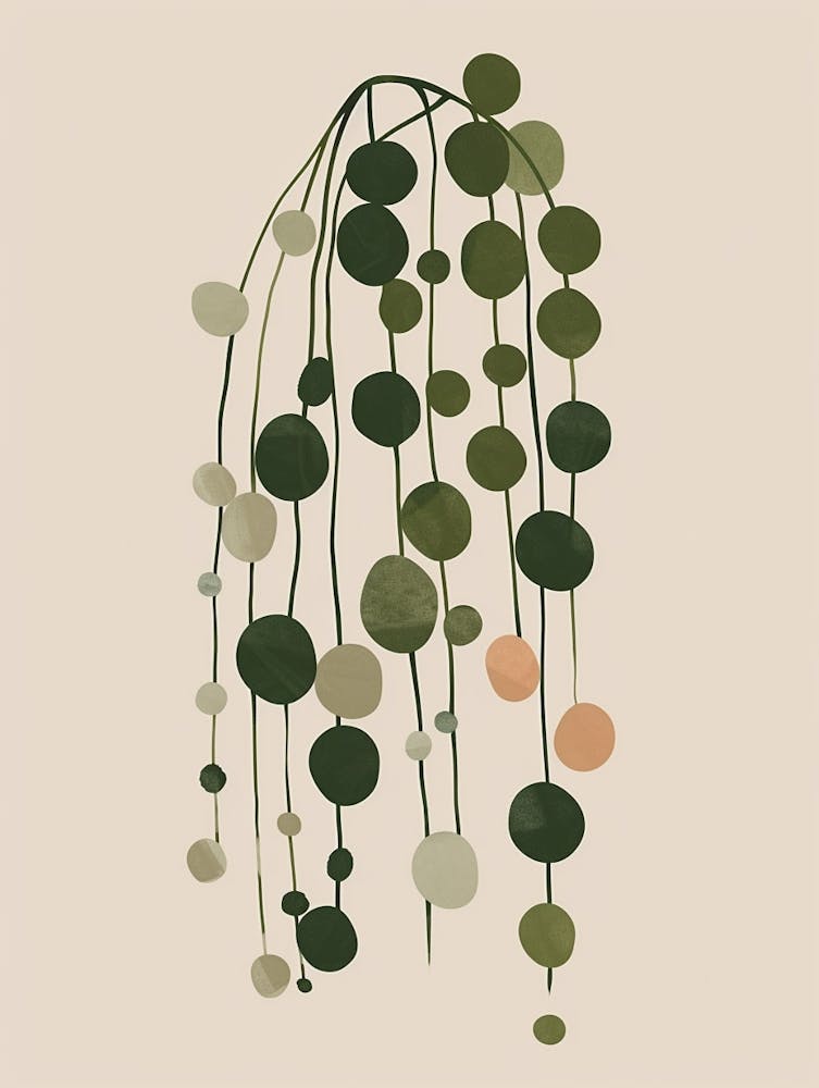 String Of Pearls Plant Minimalist Illustration 3