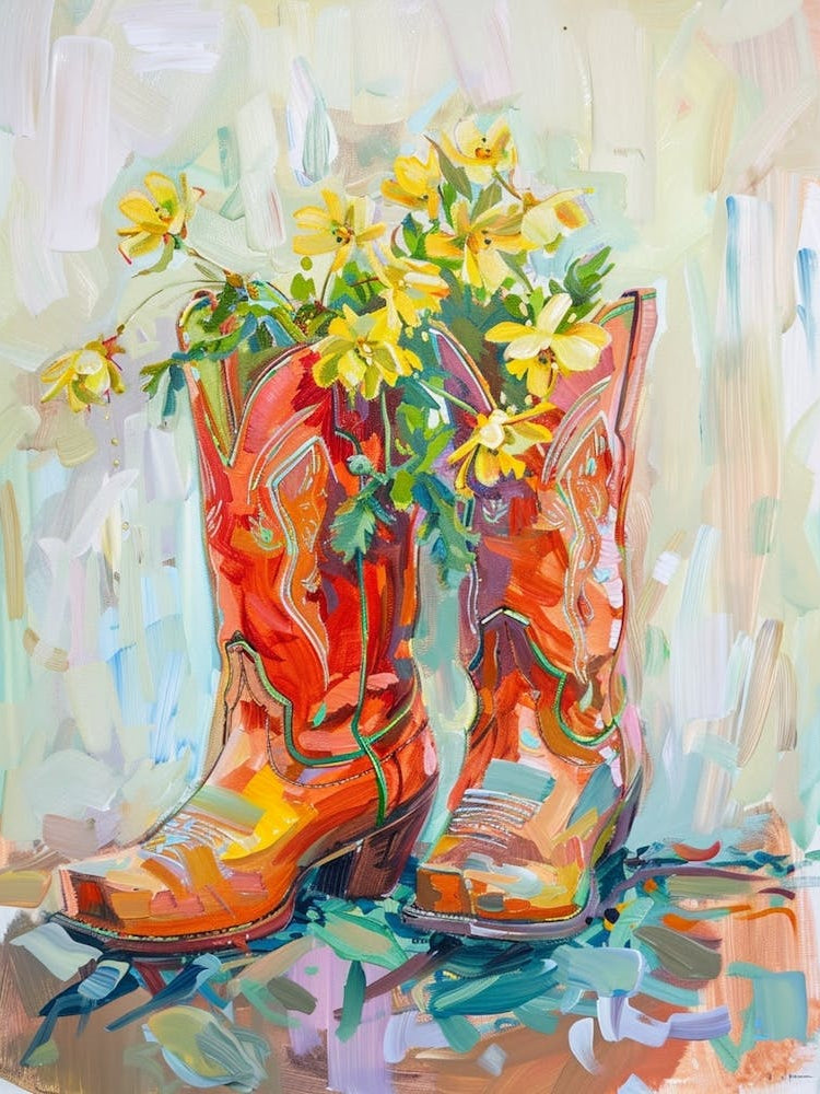 Cowboy Boots And Wildflowers Bloodroot