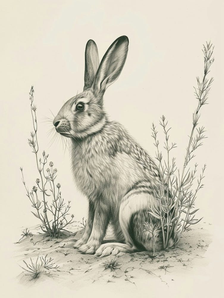 Florida White Rabbit Drawing 2