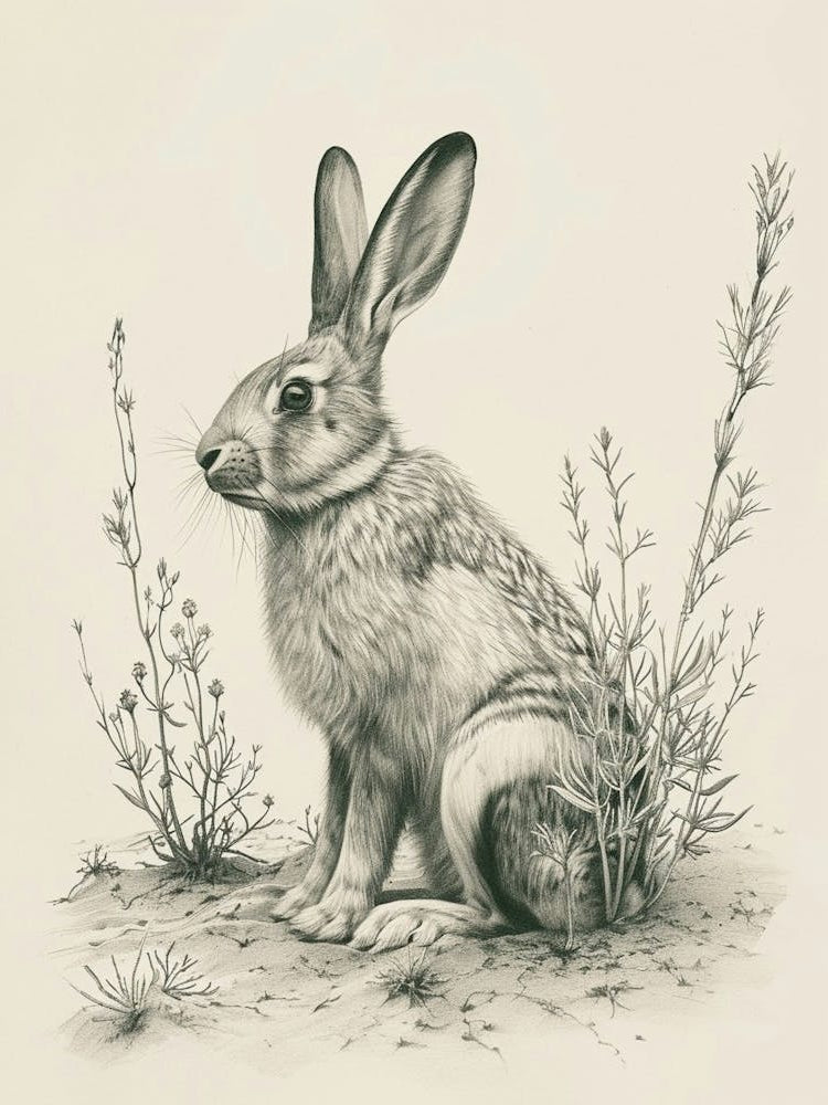 Florida White Rabbit Drawing 2