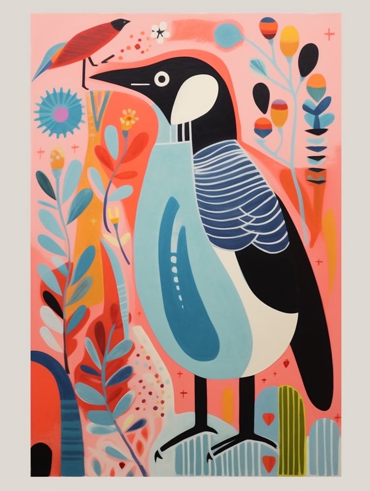 Colourful Scandi Bird Penguin 2