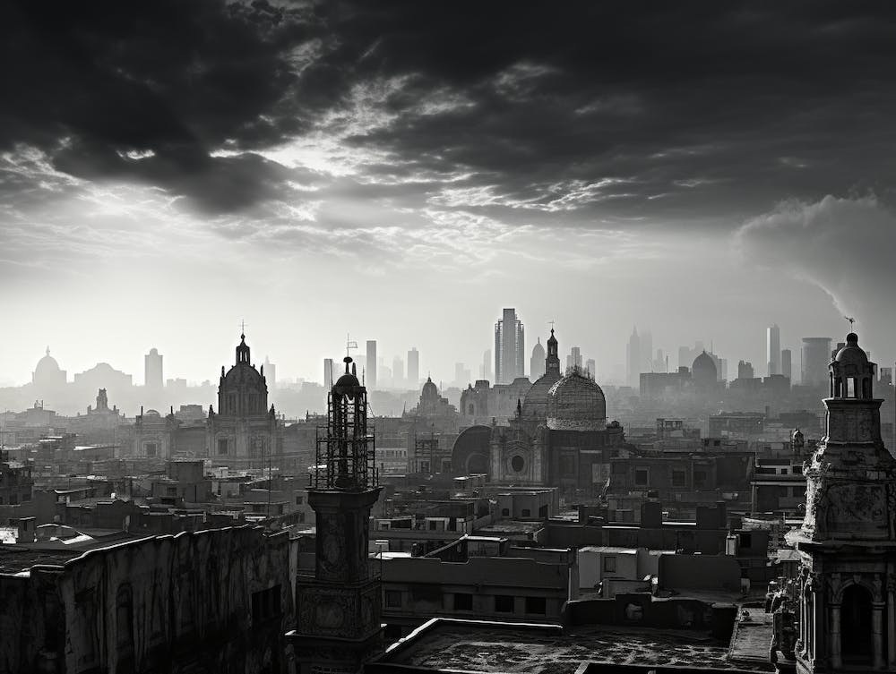 Black And White Photograph Of Mexico City 2