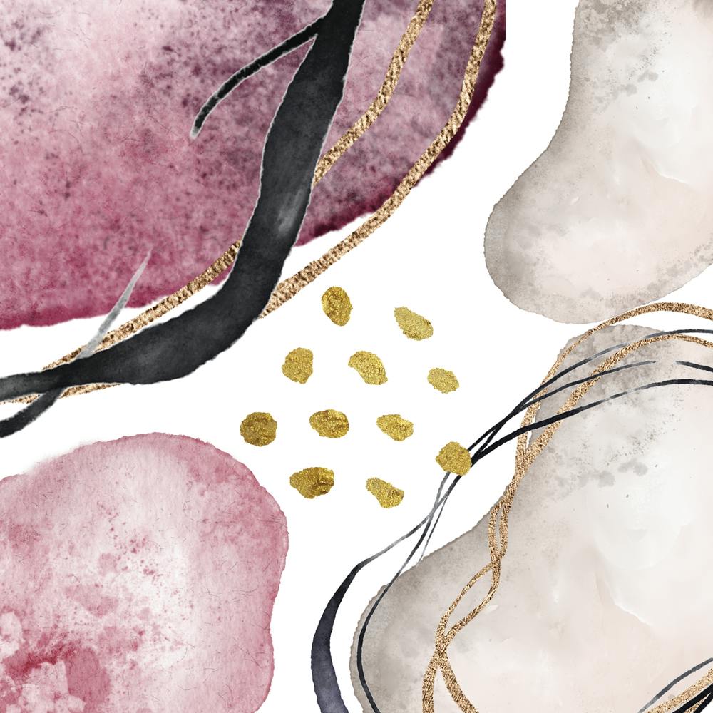 Gold And Pink Watercolor Painting