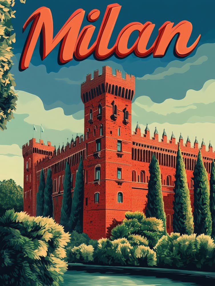 Aihrgdesign A Retro Travel Poster For Milan 3