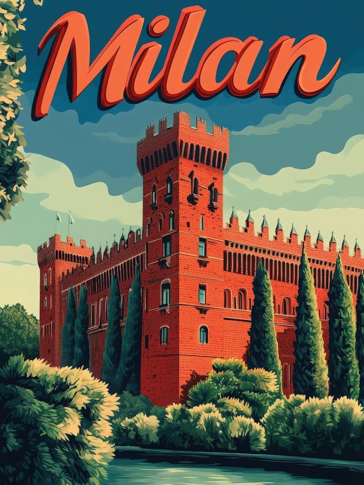 Aihrgdesign A Retro Travel Poster For Milan 3
