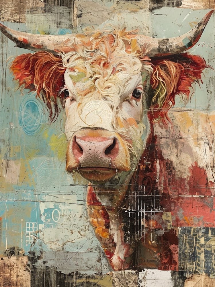 Retro Highland Cow Collage 4