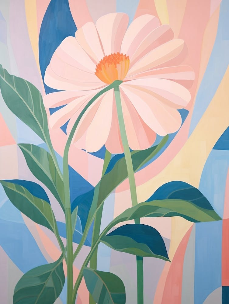 Daisy 3 Hilma Af Klint Inspired Pastel Flower Painting