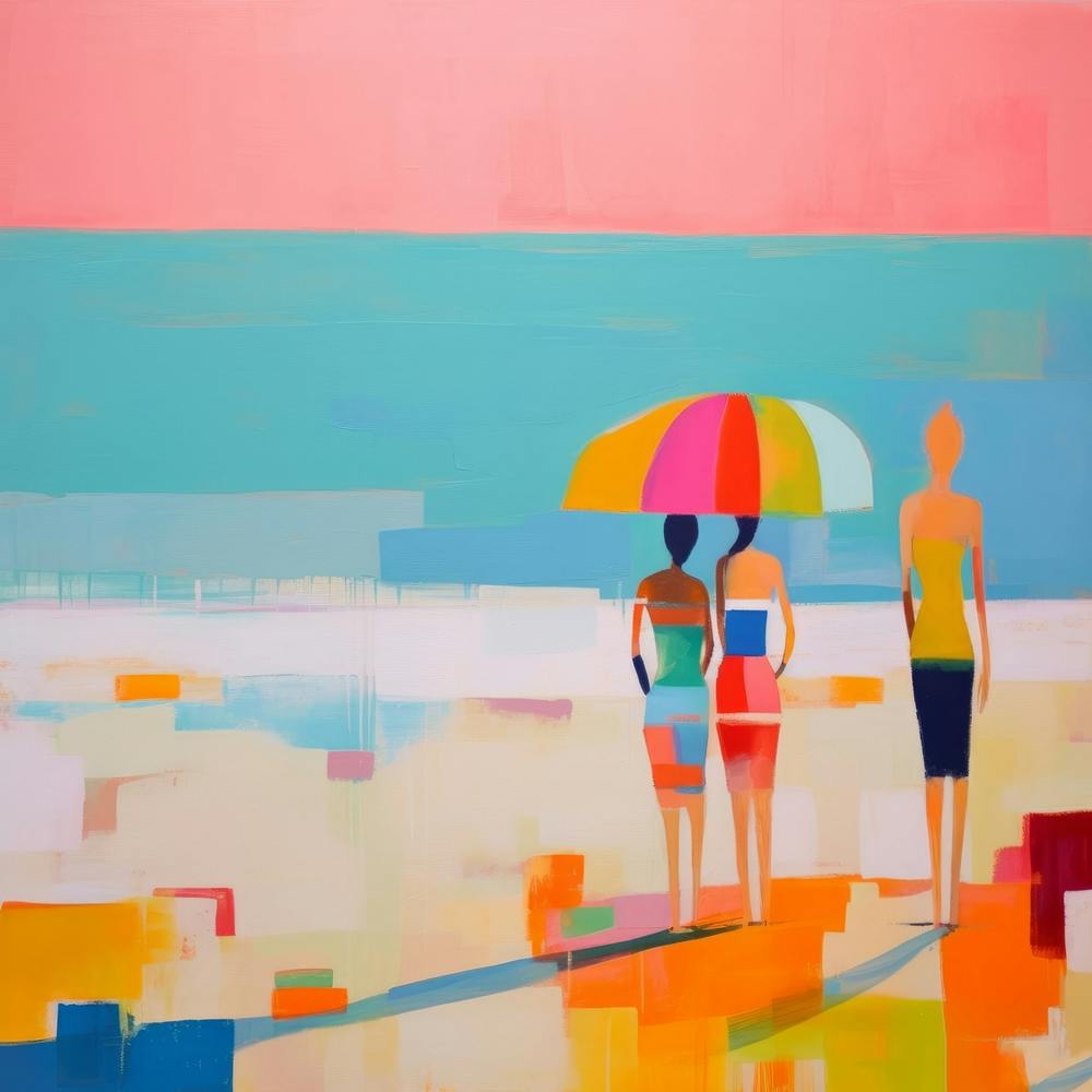 Summer Vibes Color Block Modern Beach Art 10