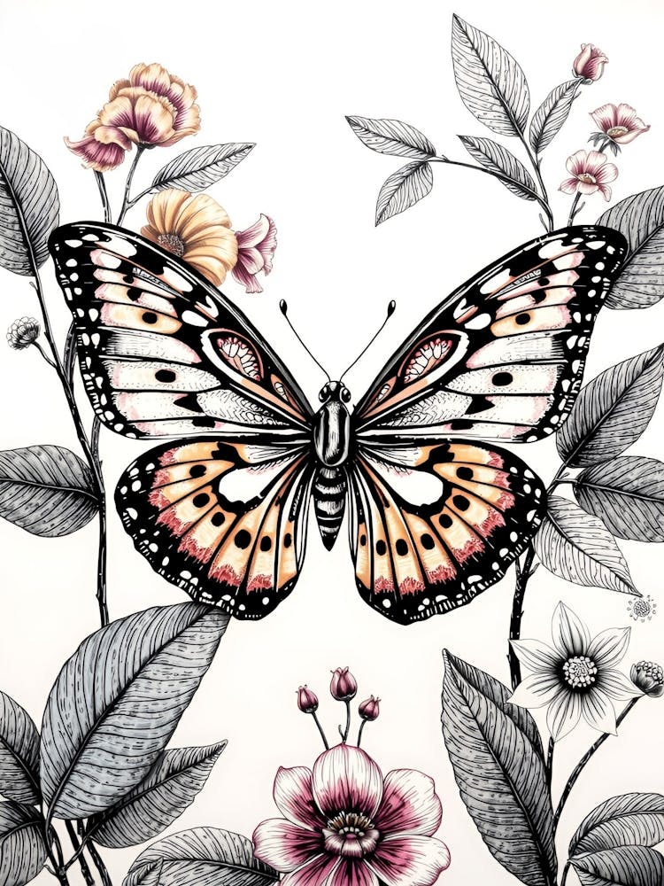 Butterfly On A Flower 1