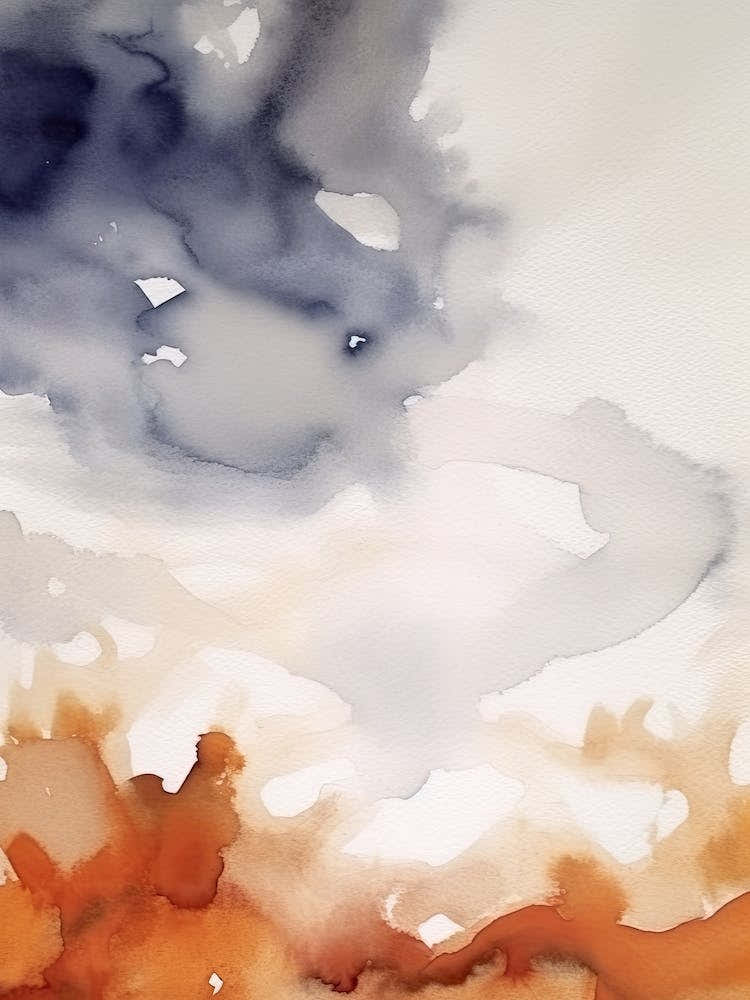 Watercolour Abstract Burnt Orange 8