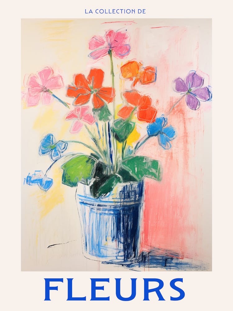 French Flower Poster Geranium