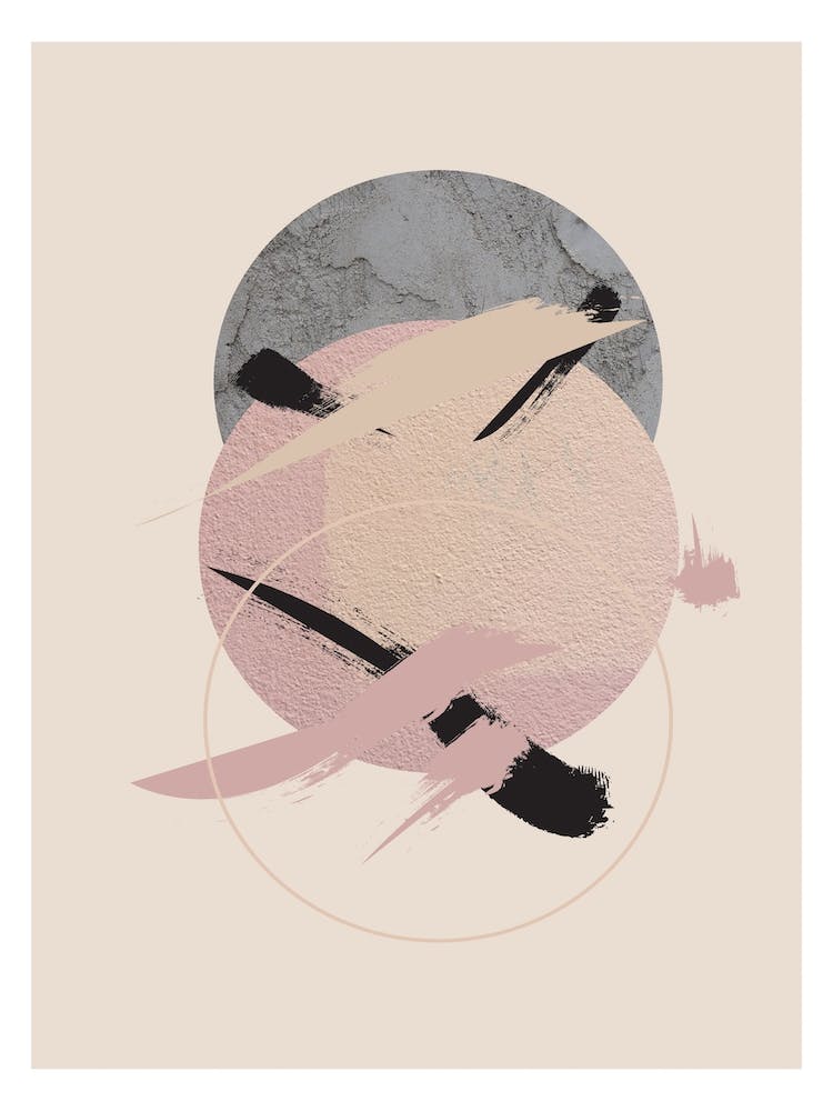 Beige Circle Abstract