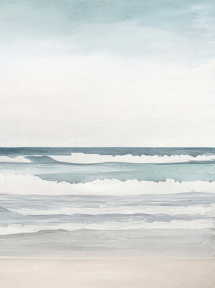 Minimalist Coastal Beach Sea Watercolour 3